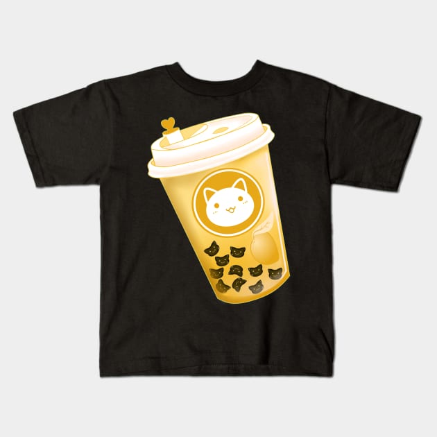 Neko Boba Mango Kids T-Shirt by PointNWink Productions